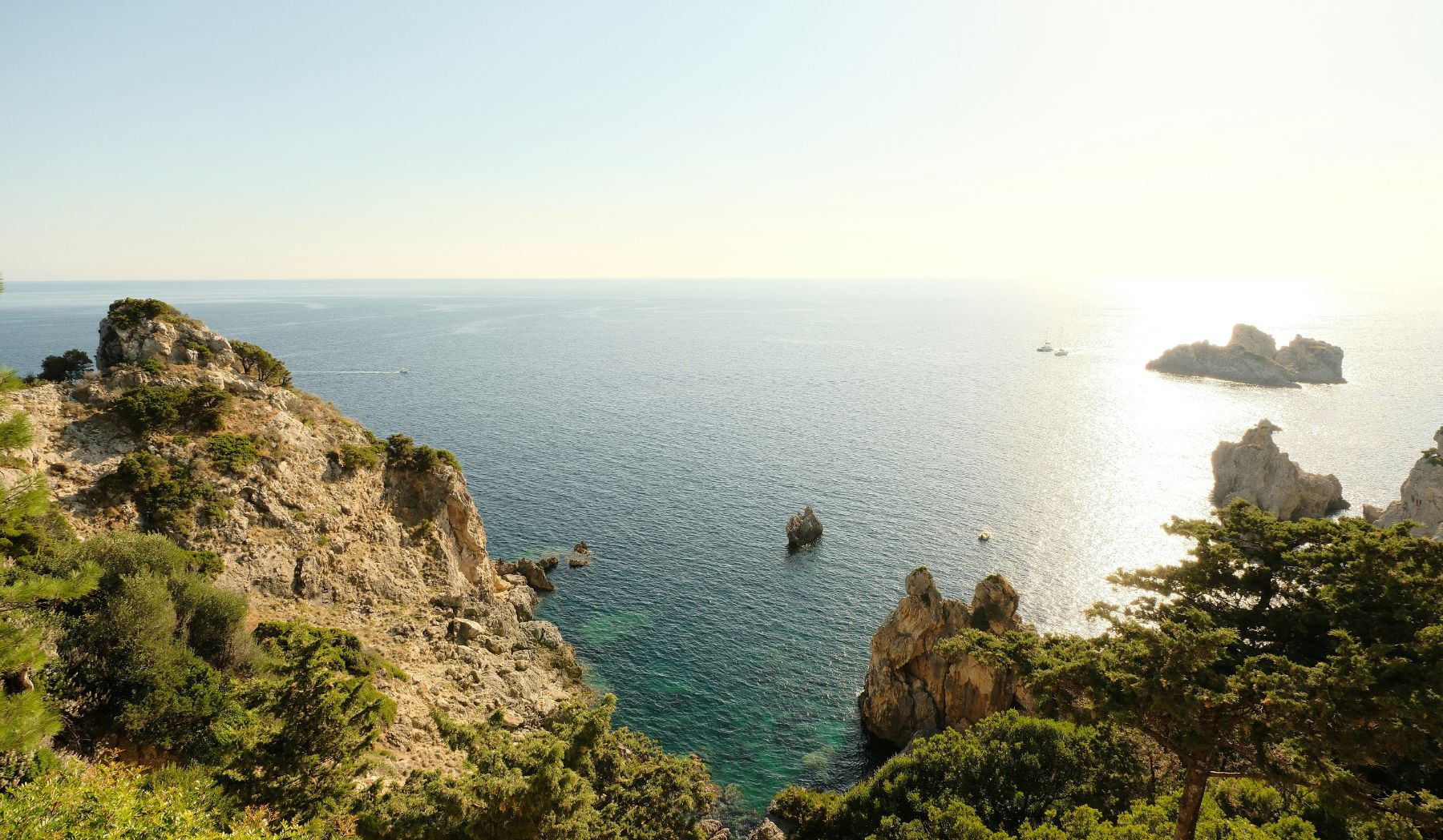 corfu island nature and sea reflections